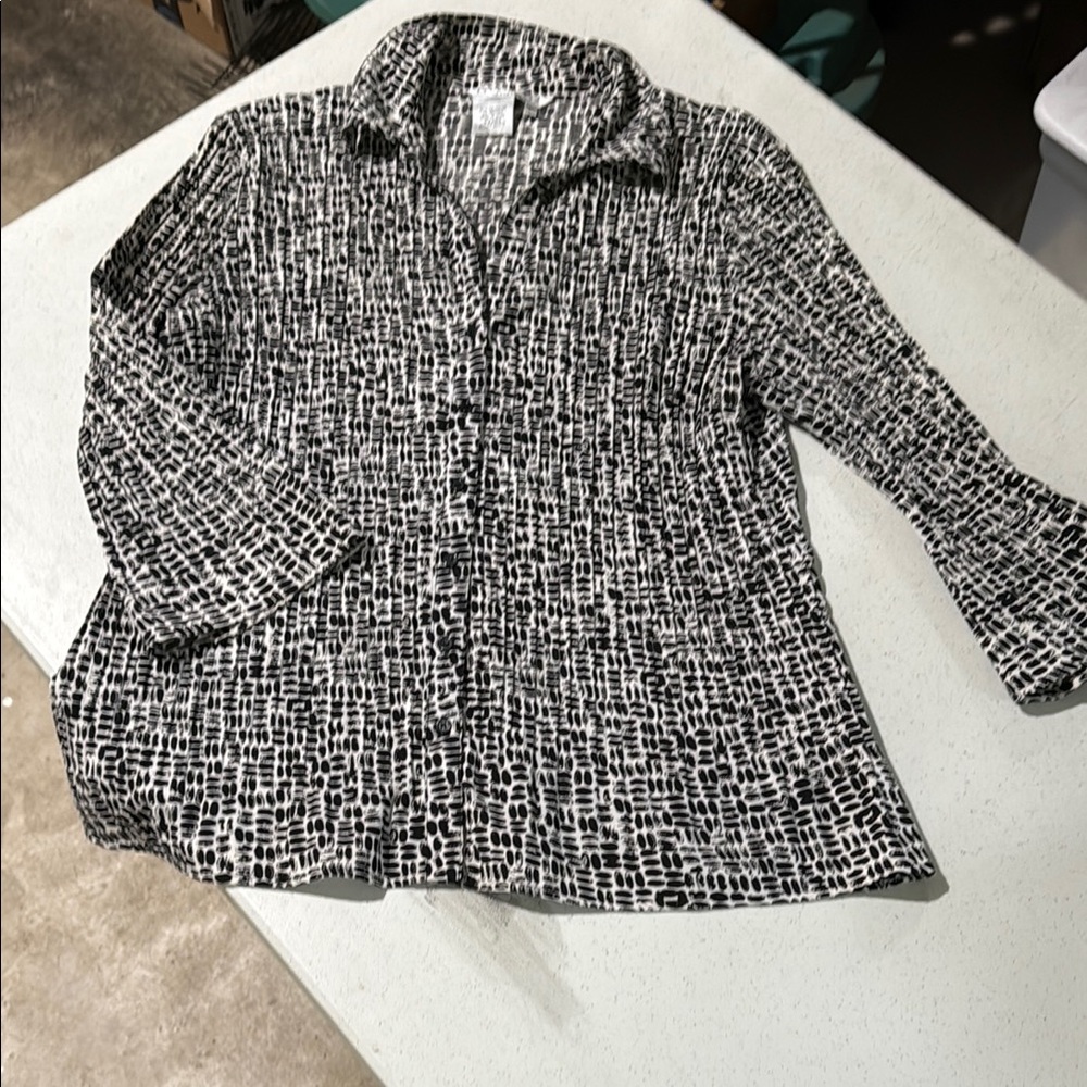 Fred David Black and White Blouse